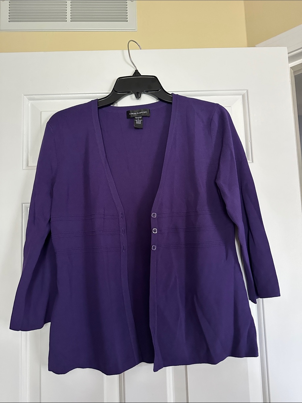 Cable & Gauge Purple Knit Top with Label Detail